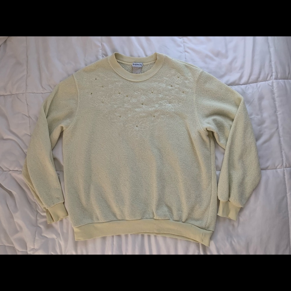 Yellow Sweater with flower gems